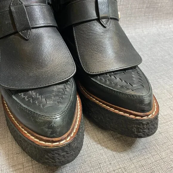 COACH Black Whipstitch High Top Creeper Women's - Picture 7 of 13